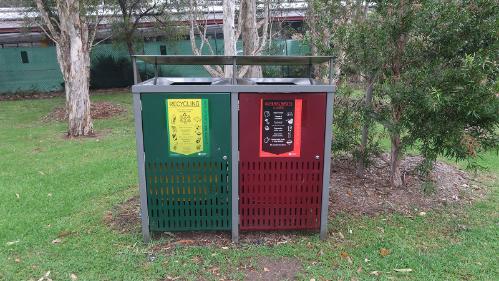 outdoor waste and recycling bin