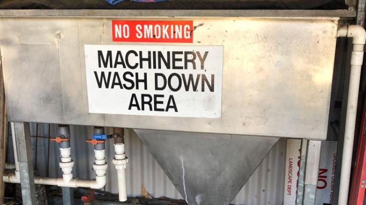 Image of an equipment washer with waste water treatment
