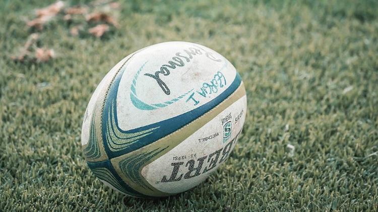 Rugby ball on field