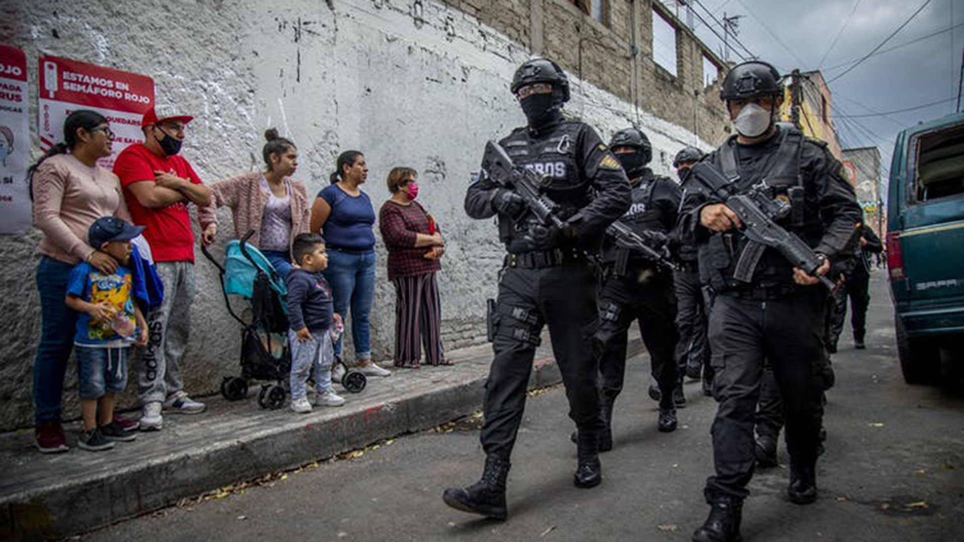 Heavily armed police in Mexico. Getty Images
