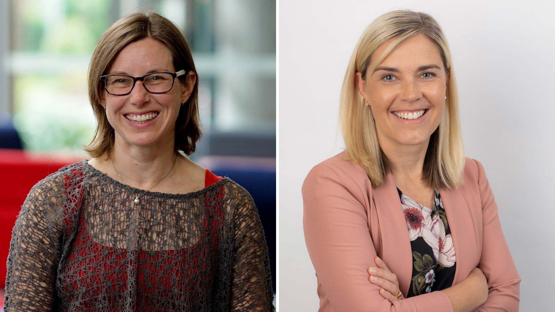 Collage of profile photos of Associate Professor Jenny Fisher and Professor Kerrylee Rogers, recipients of 2022 Australian Academy of Science honorific awards.