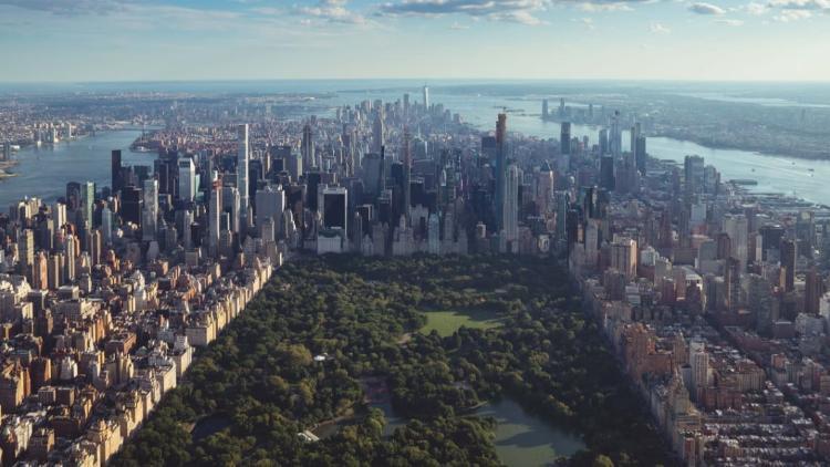 New York City view over Central Park