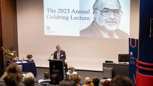 Professor Colin Picker, Faculty of Business and Law Dean, addressing attendees at the 2023 Annual Goldring Lecture