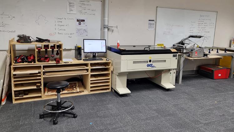 Maker Space hand tools and commercial 3d printer