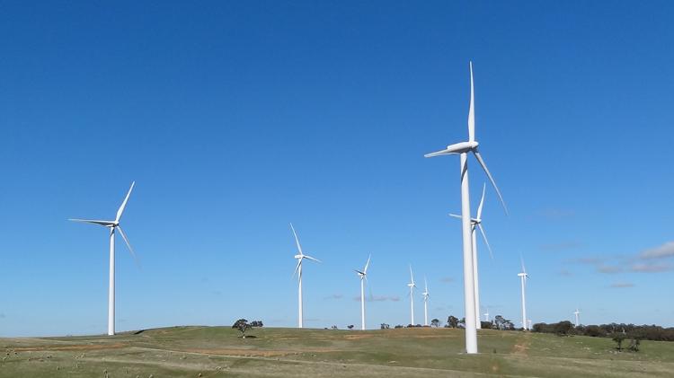 Wind turbines at Gunning Wind Farm
