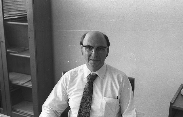 April 1975.  Professor Geoffrey Brinson. Head of the Division of Engineering and Metallurgy