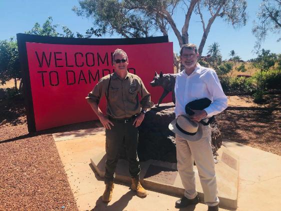 Distinguished Professors Adrian Baddeley and Noel Cressie picture near Dampier, a large port near mining town of Karratha