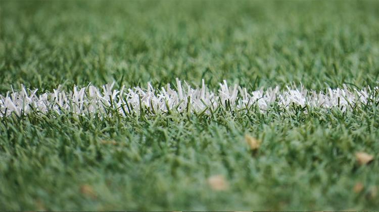 White line on football field