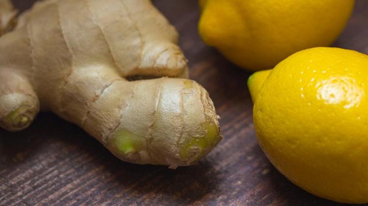 Ginger and lemon on a table