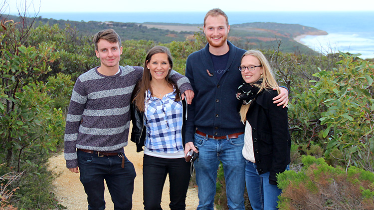 Four exchange students in Wollongong