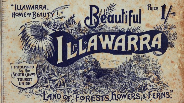 A tourist brochure featuring a floral drawing and the words 'Beautiful Illawarra'