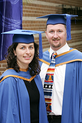 Omar and his wife Trina at their graduation