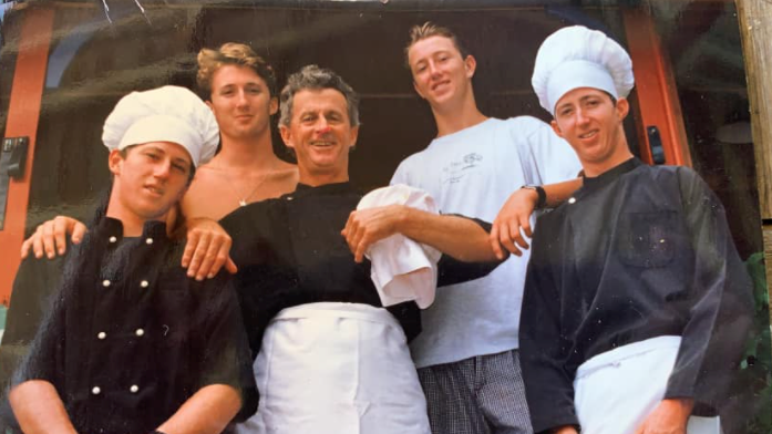 Omar and dad, and brothers at their restaurant