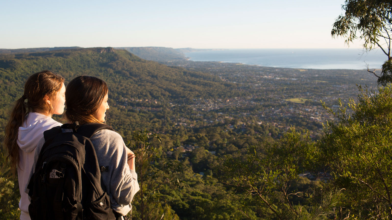 Students take in the view, Mount Kiera, Sunrise