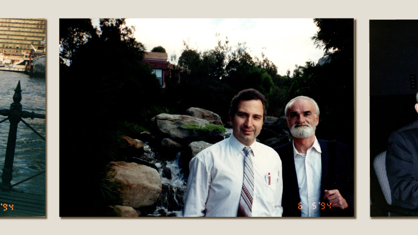 Professor Anatoly Rozenfeld and Professor Lev Belovodsky in Wollongong in 1994