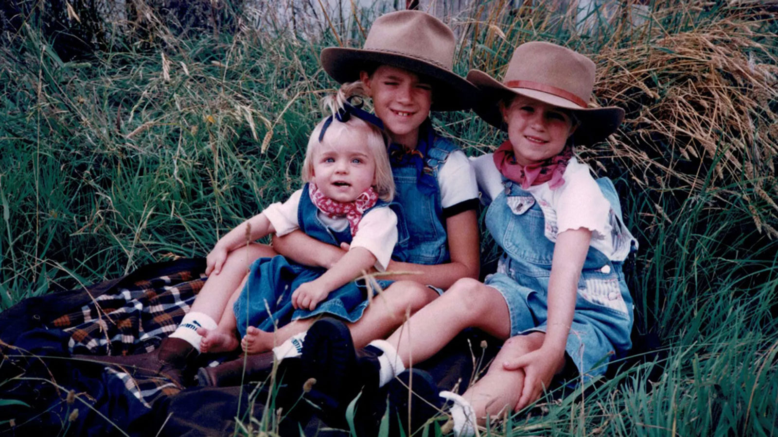 Chloe Higgins and sisters as children