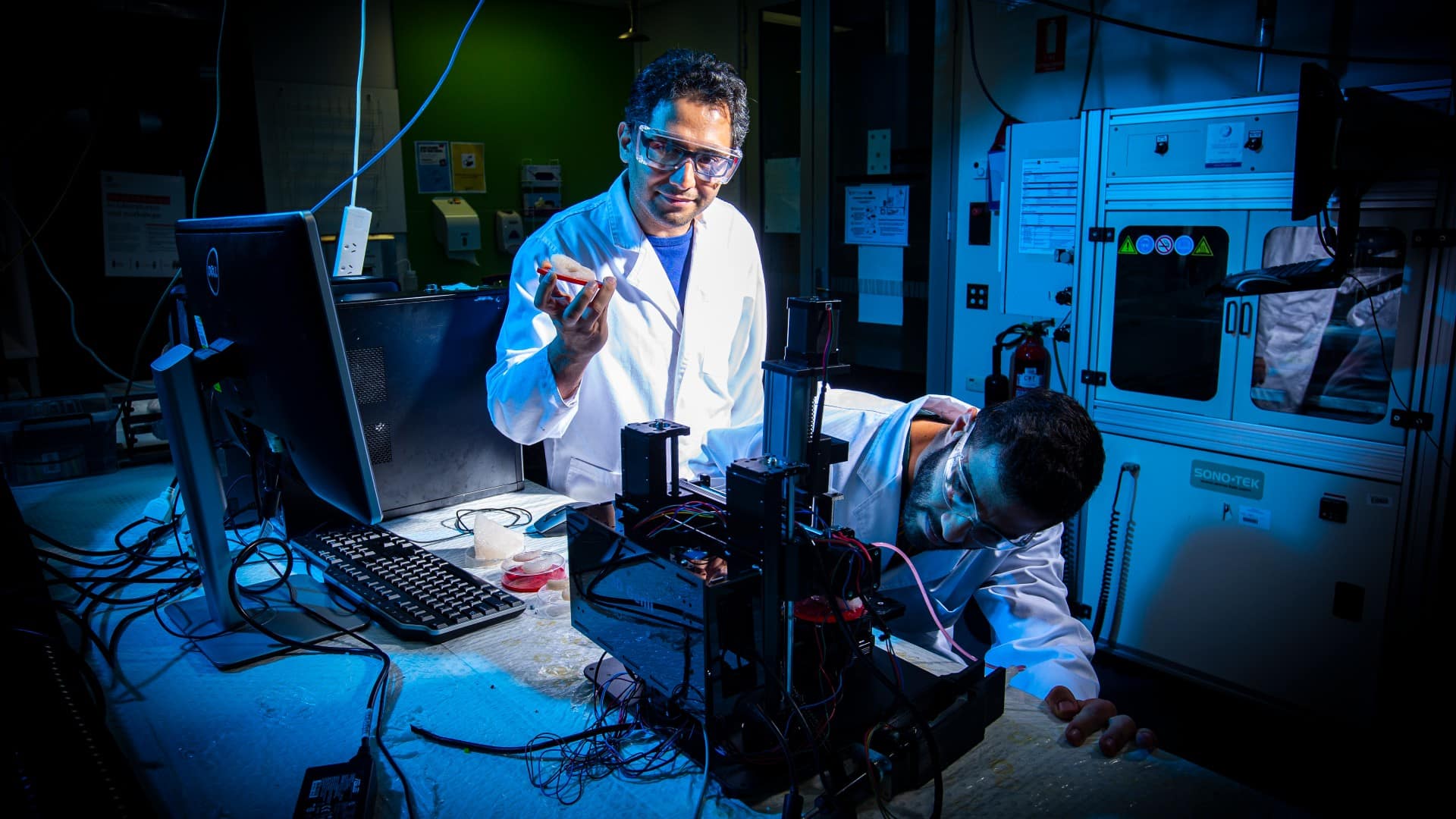 Dr Sepehr Talebian and Dr Sepidar Sayyar, pictured in the lab at UOW. Photo: Paul Jones