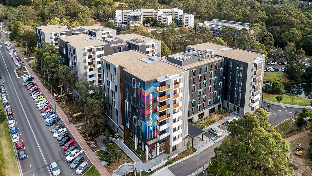 Aerial shot of UOW Kooloobong Village