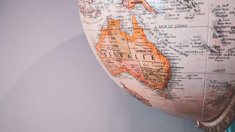 Image of a Globe focusing on Australia