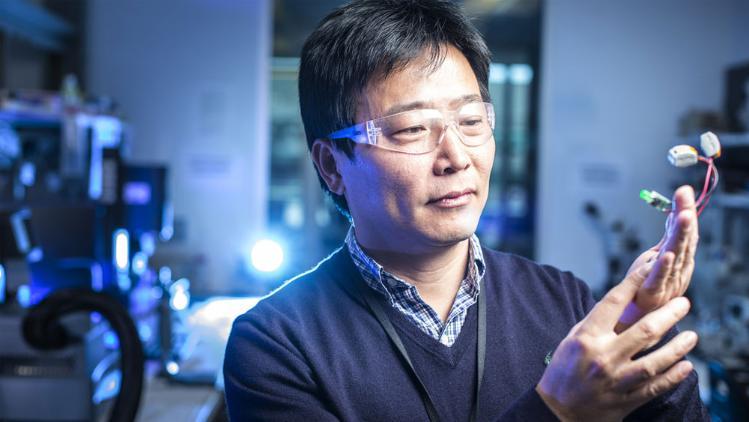 Professor Jun Chen in lab