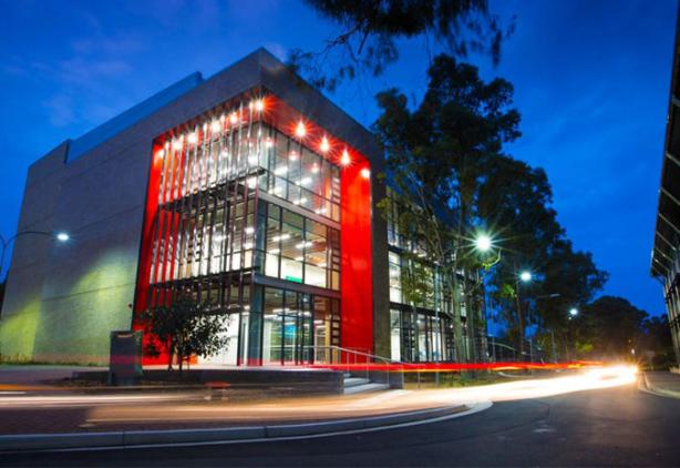 UOW science building at night