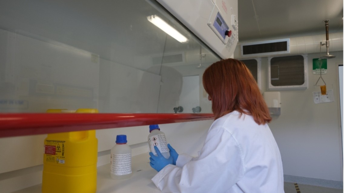 Researcher working in the Holding Space at the Ecological Research Centre at UOW