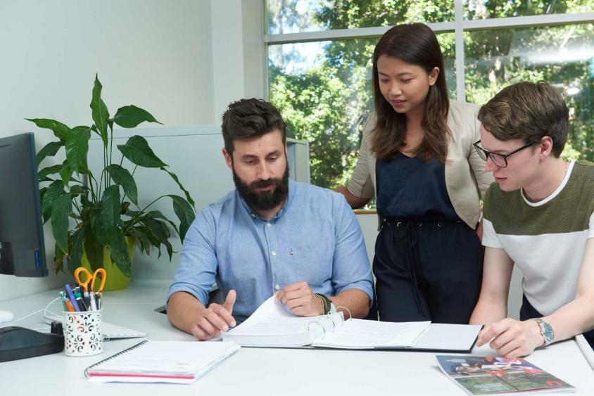 UOW students during an internship