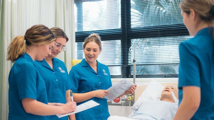 UOW Nursing students practice patient care in practical labs