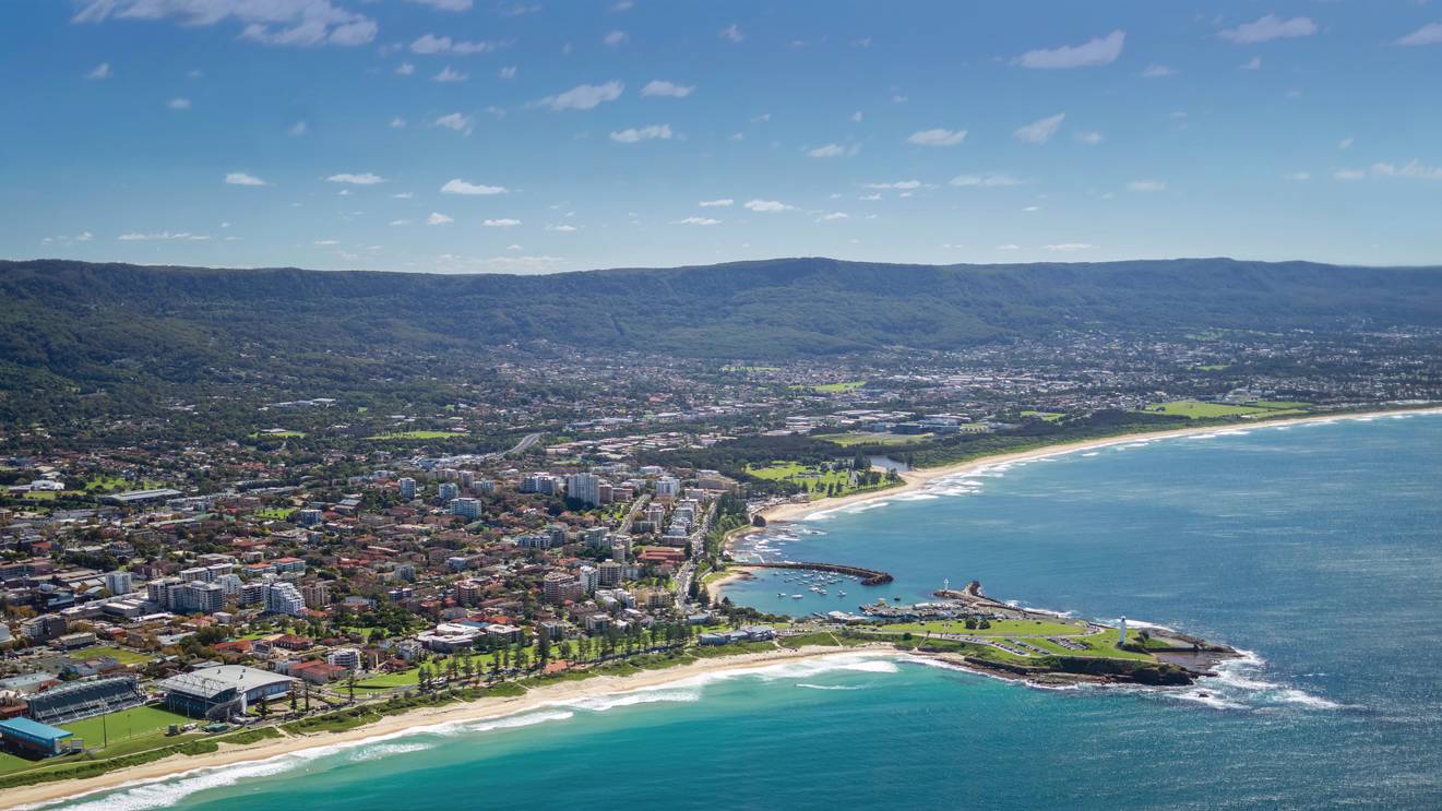 Image of Wollongong coastline - aerial shot