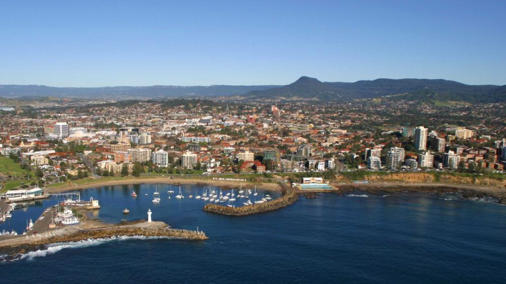 Aerial view of Wollongong Harbour