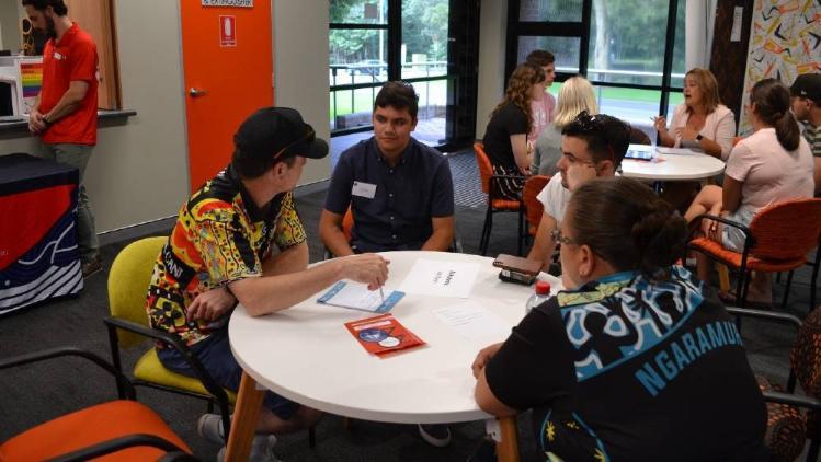 Joel Keen with GPS students