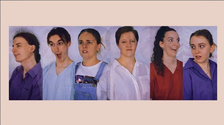 6 young adults showing a variety of expressions