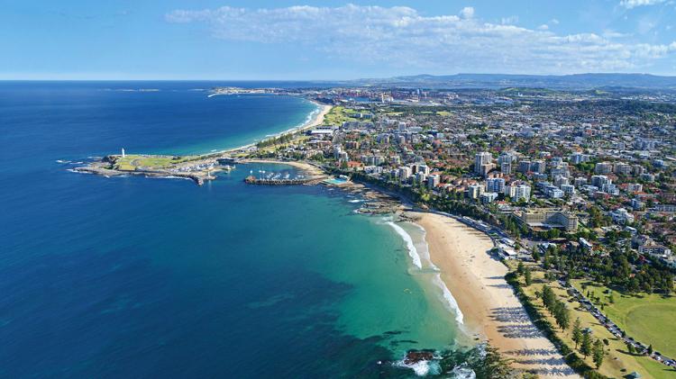 Ariel view of Wollongong's coastline