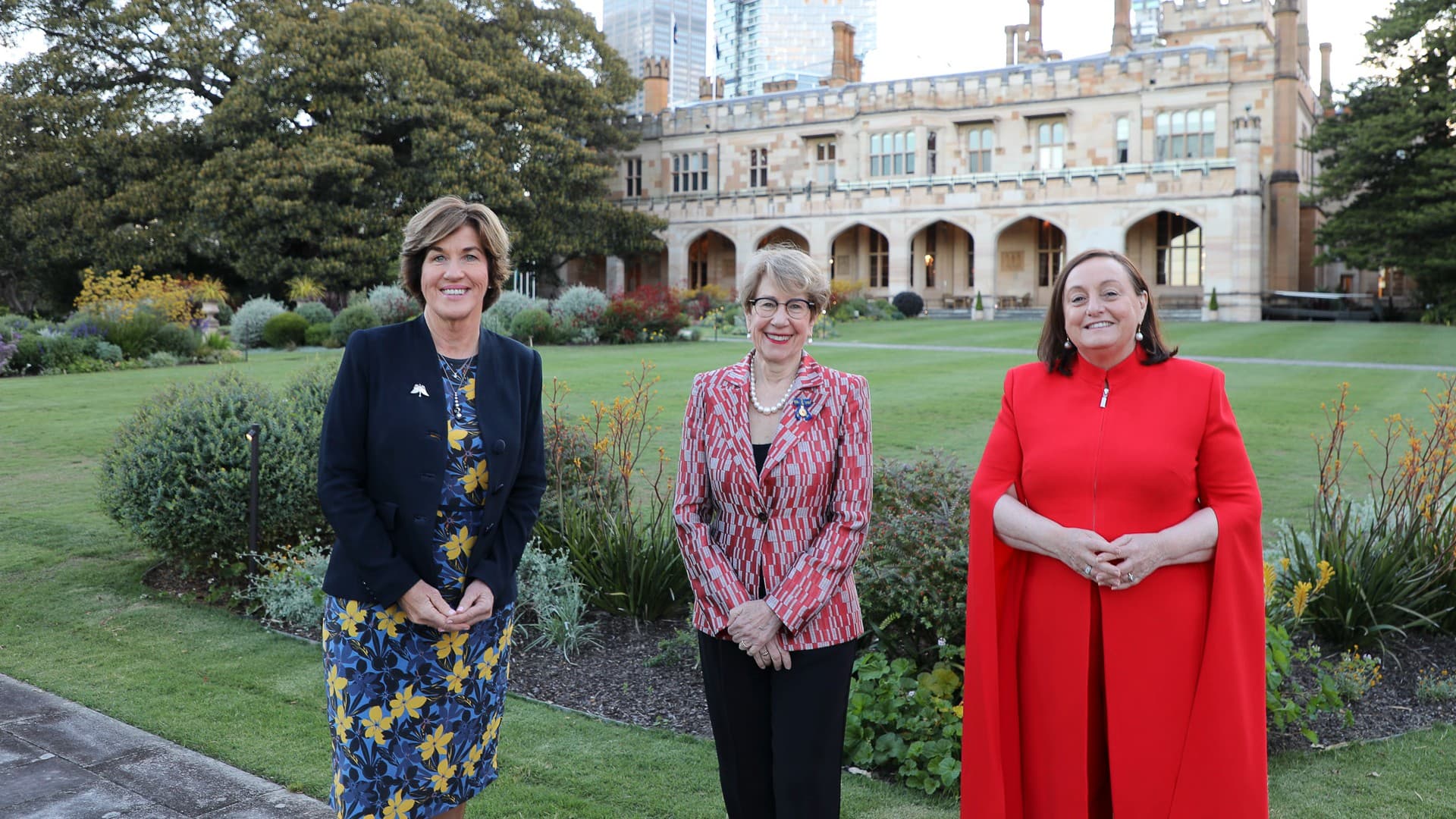 From left, UOW Chancellor Christine McLaughlin, The Honorable Margaret Beazley, NSW Governor, and UOW Vice-Chancellor Professor Patricia Davidson. Photo: Government House NSW
