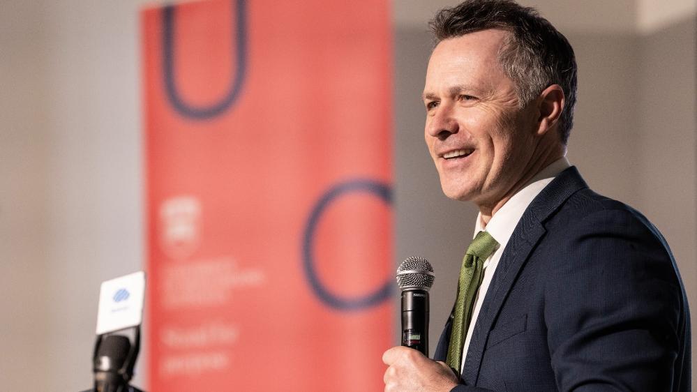 The Hon Jason Clare MP speaks at the launch of the ARC Steel Research Hub. Photo: Paul Jones