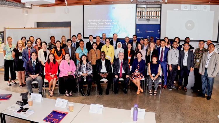 A group photo of delegates at the Achieving Ocean Equity conference.