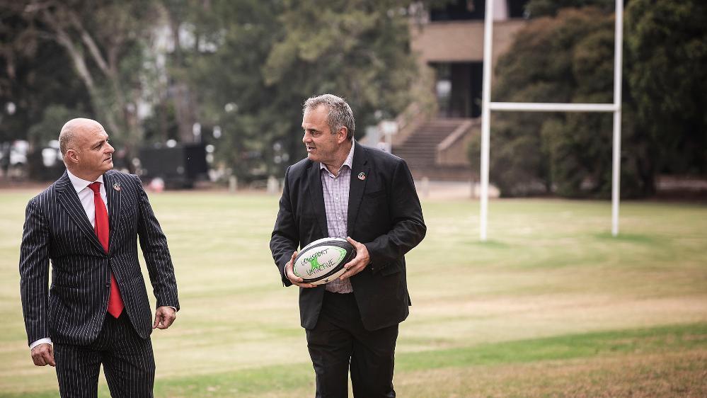 DVC (Global Strategy) Alex Frino with Crusaders CEO Colin Mansbridge