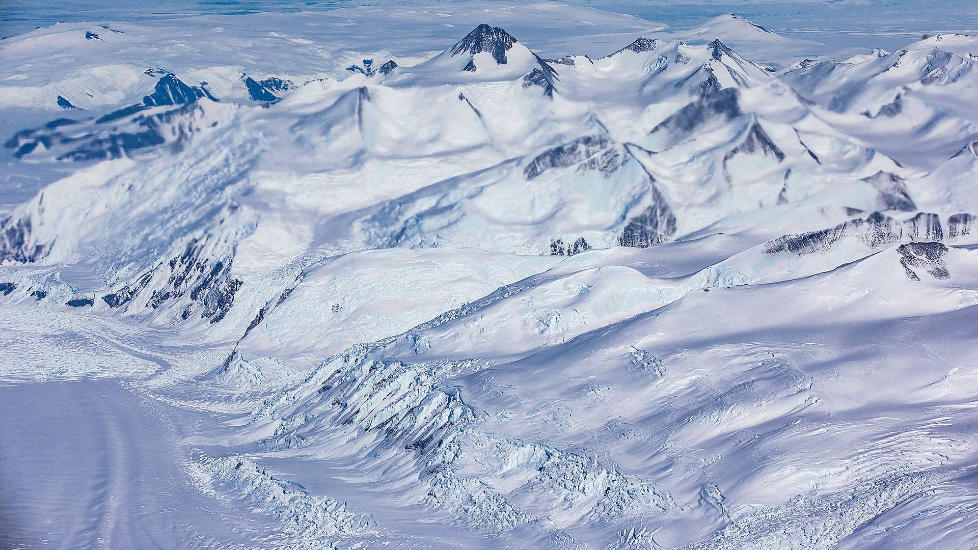 Aerial view of Antarctica