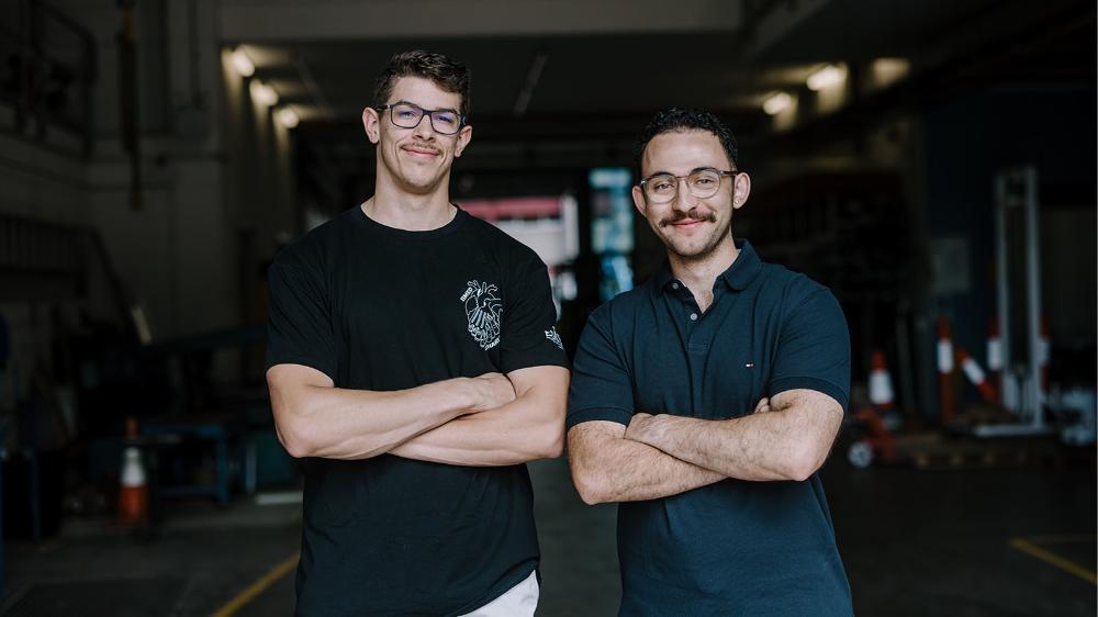 UOW engineering students Charles and Stephan, at UOW Makerspace