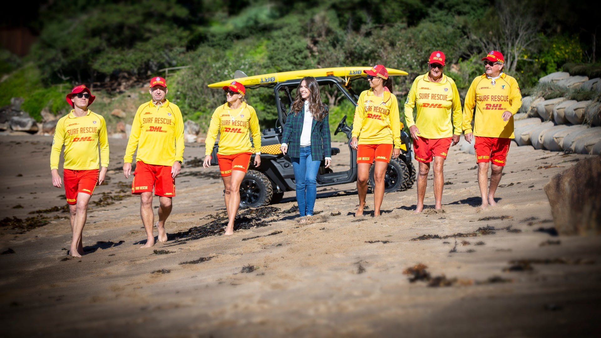 Dr Viven Forner with members of the Coalcliff Surf Life Saving Club. Photo: Paul Jones
