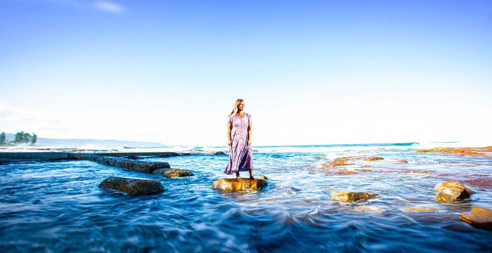 Freya Croft, pictured in the water at North Wollongong. Photo: Paul Jones