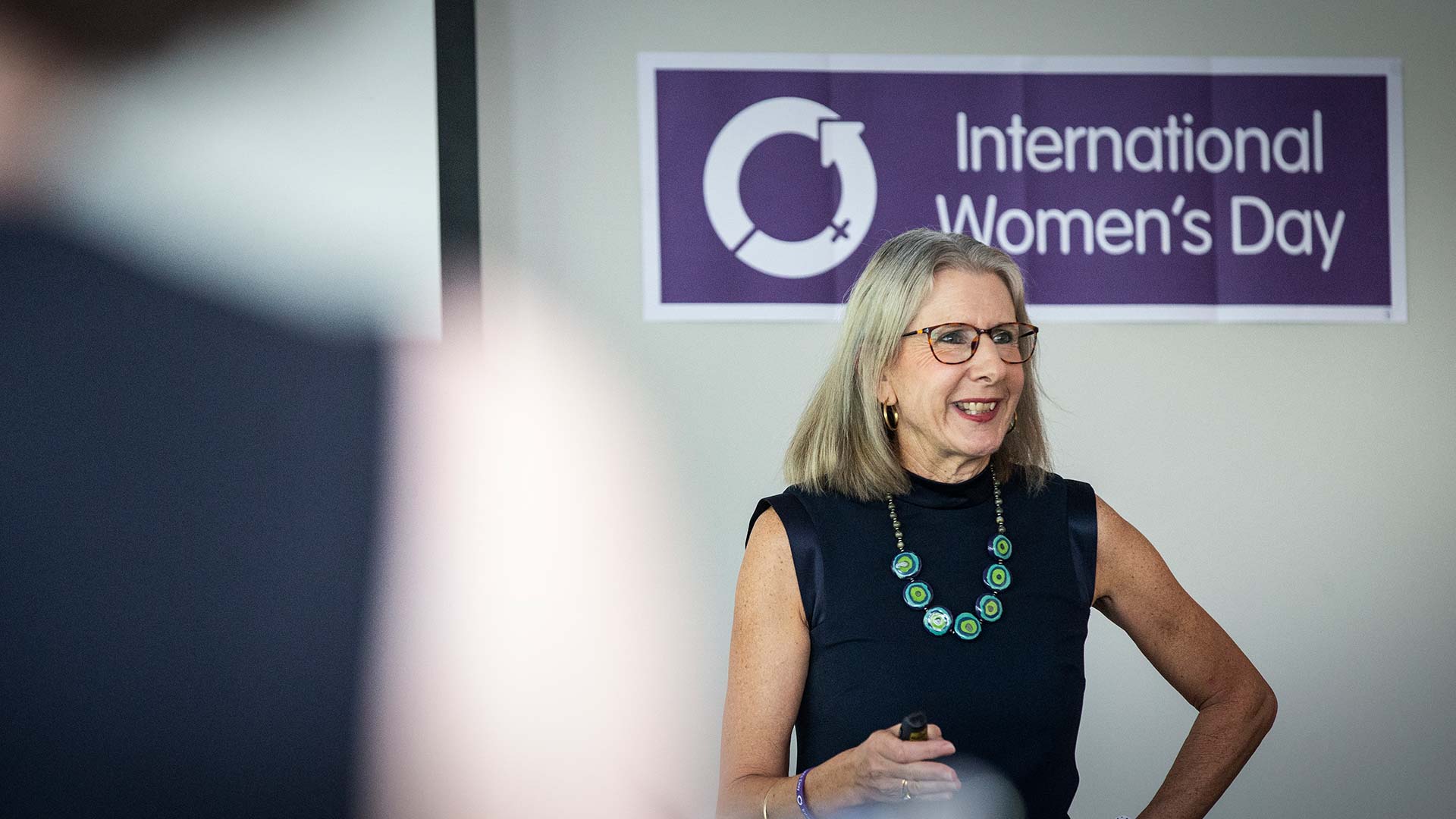 Julie Steele speaking at International Womens Day