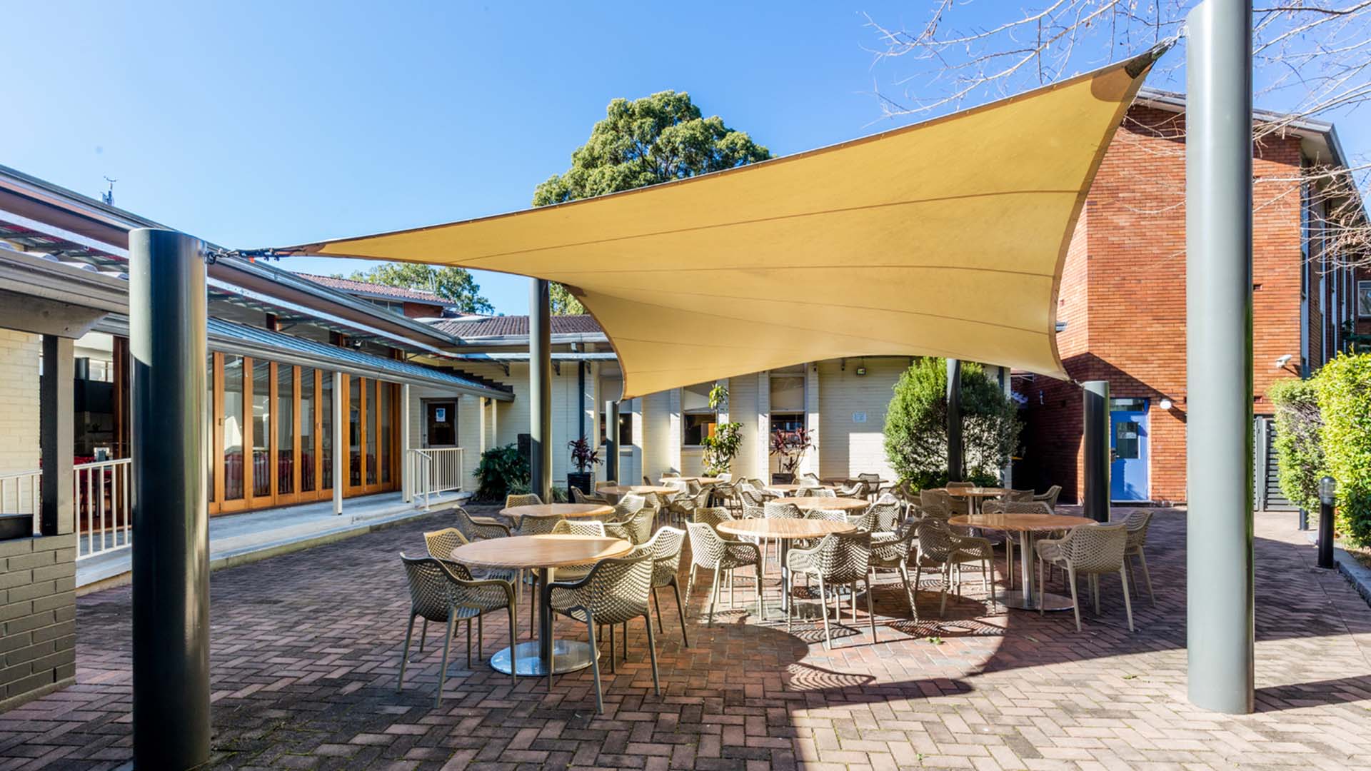 Courtyard area at UOW's International House (IHouse) residential accommodation