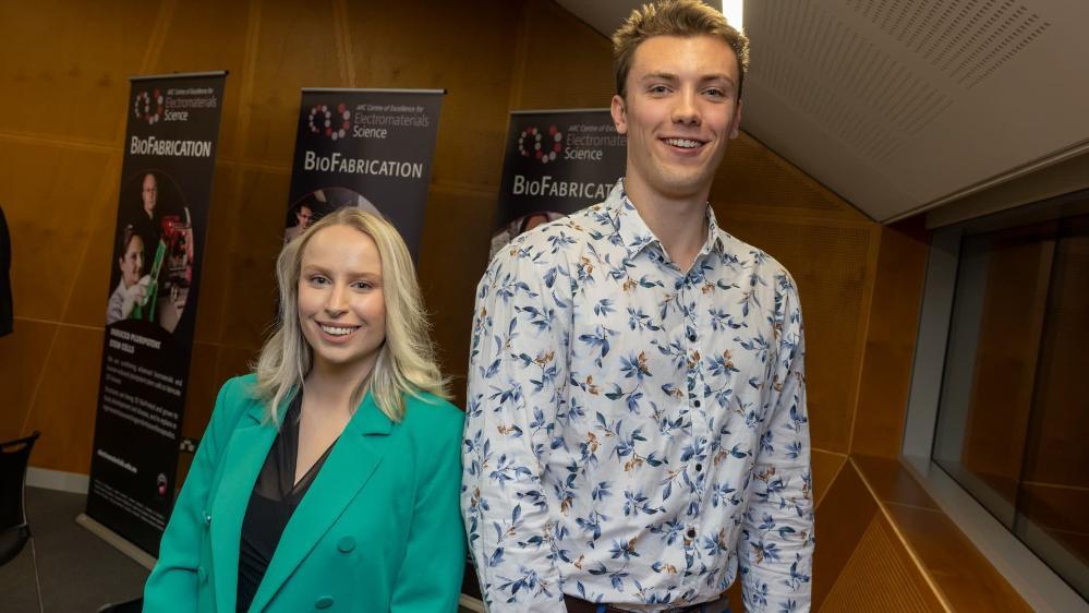 Melissa Hall and Charles Dodd at the Leon Kane Maguire Address. Photo: Mark Newsham