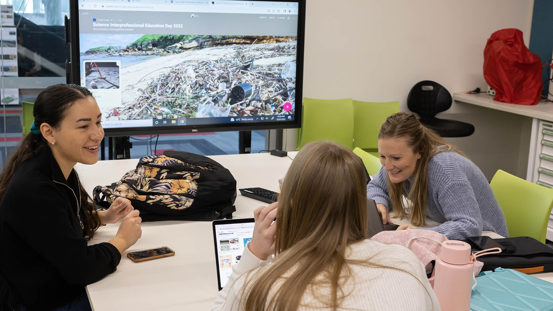 Students share ideas about how to tackle the problem of microplastics in the environment