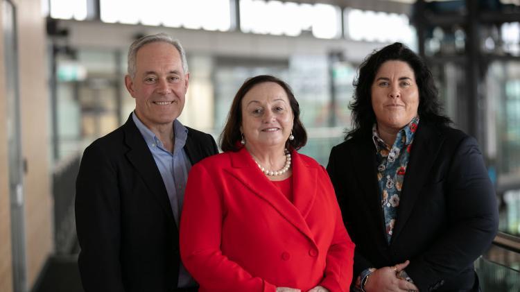 former NSW Premier and Health Minister the Hon Morris Iemma, UOW Vice-Chancellor Professor Patricia Davidson and Human Services Skills Organisation CEO Ms Jodi Schmidt at the Advancing Careers in Healthcare Forum