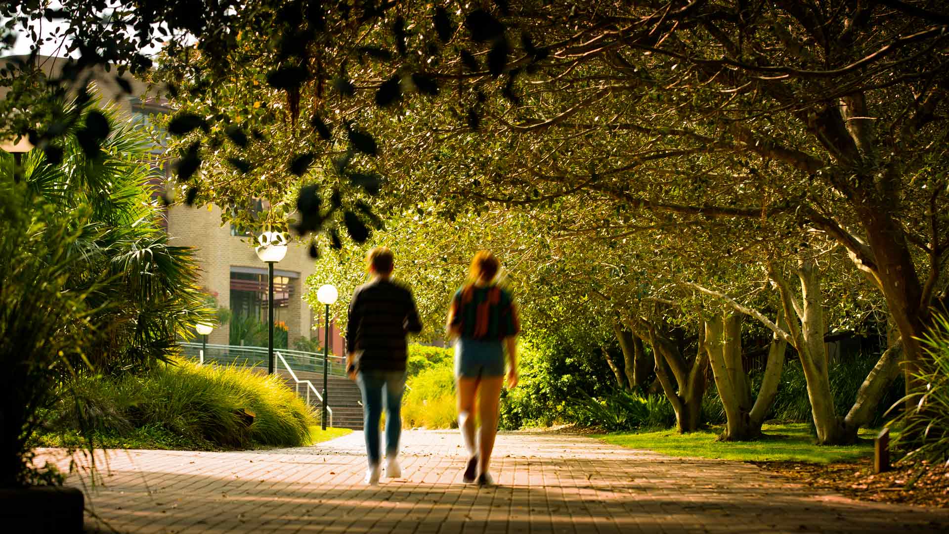 Two students at UOW's Wollongong Campus