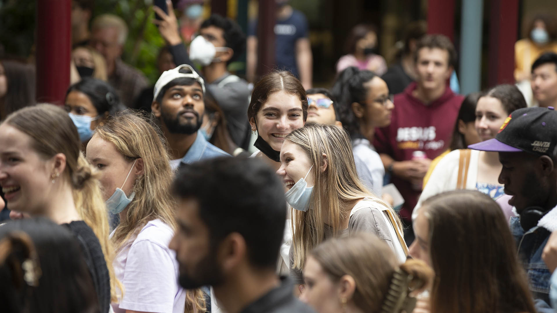 Students on the UOW Wollongong Campus during Campus Fest 2022