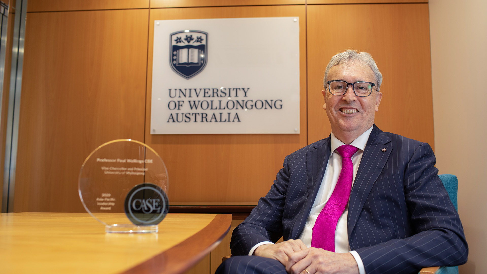 University of Wollongong Vice-Chancellor Professor Paul Wellings CBE, recipient of the prestigious 2020 CASE Asia-Pacific Leadership Award.