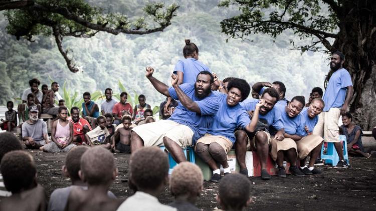 A performance of the play Twist mo Spin in Vanuatu. Photo: Paul Jones